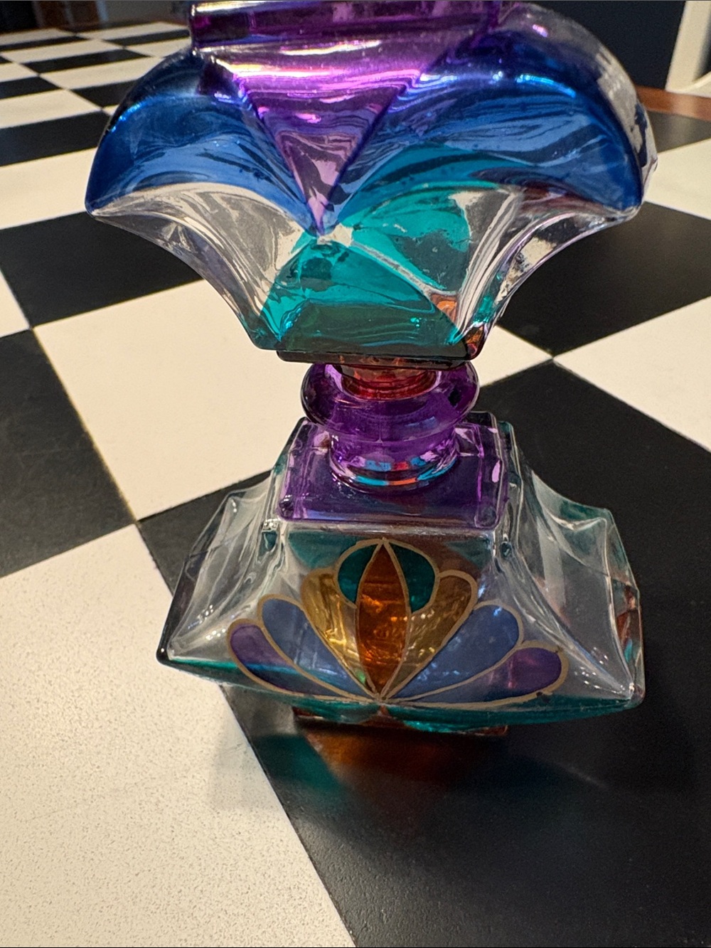 Hand-Painted Multicolor glass perfume bottle